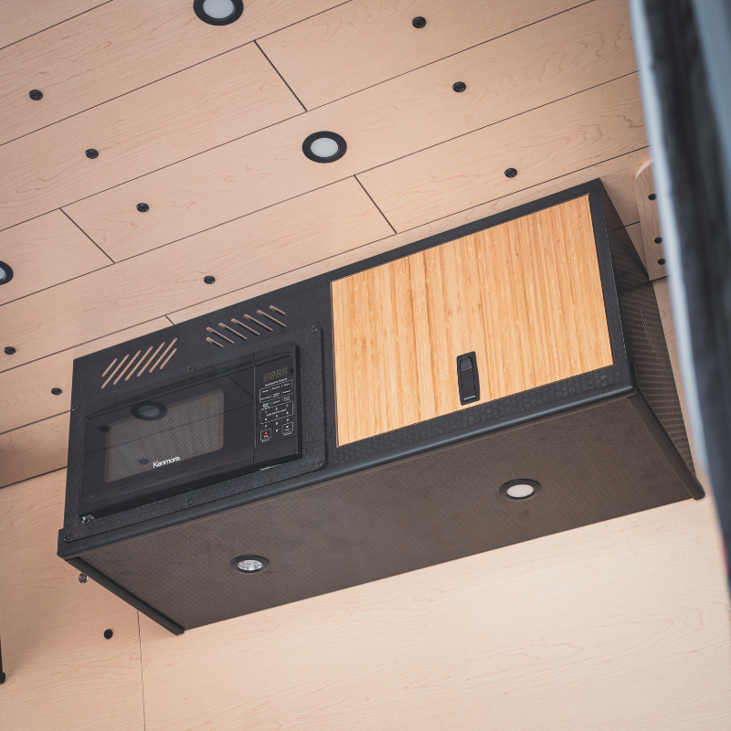 Microwave Cabinet with Storage for Sprinter, Transit and Promaster Vans